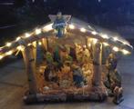 Prachtige oude grote kerststal met grote kerstgroep 20 delig, Diversen, Kerst, Ophalen