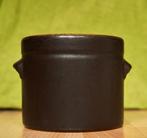 Bloempot bruin - vintage - knödgen edel-keramik, Gebruikt, Rond, Ophalen of Verzenden, Aardewerk