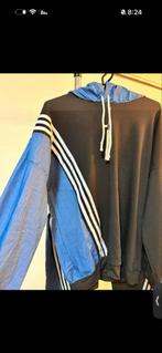 Zwart/Blauw Trainingspak met Strepen, Ophalen, Zo goed als nieuw, Maat 38/40 (M), Blauw