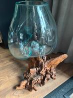 Vaas op boomstronk - 60cm hoog, Ophalen, Overige kleuren, 50 tot 75 cm, Glas