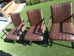 Stoelen 3 stuks, Huis en Inrichting, Stoelen, Ophalen, Gebruikt, Metaal, Drie