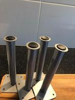 4 stuks metalen grijze poten, Ophalen of Verzenden, Zo goed als nieuw, 50 tot 100 mm