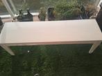 2x mooi wit bankje en sidetable, Huis en Inrichting, Ophalen, Gebruikt, 100 tot 150 cm, Grenenhout