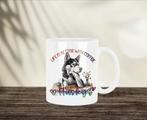 Life is Better with coffee and my Husky mok, Huis en Inrichting, Keuken | Servies, Ophalen of Verzenden, Nieuw, Overige stijlen