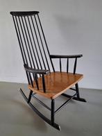 vintage Scandinavisch design schommelstoel spijlen-stoel, Gebruikt, Eén, Hout, Zwart