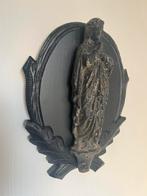 Prachtig Oud Gietijzer Maria Beeld Op Schild, Ophalen of Verzenden