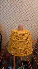 Vintage gele hanglamp, jaren 70 stijl, retro 70's, Huis en Inrichting, Lampen | Lampenkappen, Gebruikt, 25 tot 50 cm, Vintage