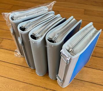 5 blauw/grijs CD/DVD opbergmapen, Emtec, los te koop beschikbaar voor biedingen