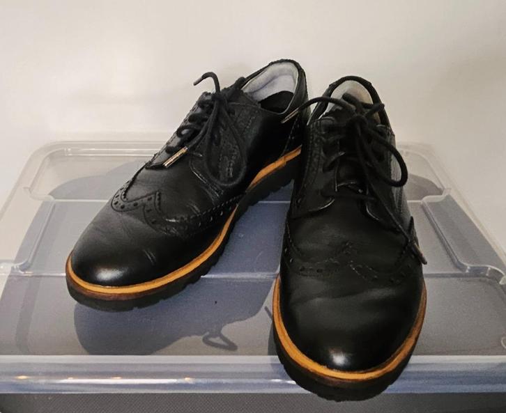 Timberland Leren Brogue Veterschoenen Dames Maat 37,5, Kleding | Dames, Schoenen, Zo goed als nieuw, Instappers, Zwart, Verzenden