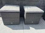 Loungebank met Soltex kussens + 2 krukjes, Ophalen, Life, 3 zitplaatsen, Zo goed als nieuw