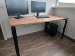 Twee in hoogte verstelbare bureaus (160x80), Huis en Inrichting, Bureaus, Ophalen, In hoogte verstelbaar, Gebruikt, Bureau