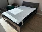 Twijfelaar bed, Grijs, Gebruikt, 140 cm, Hout