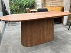 tafel DEENS OVAAL mango hout met kolompoot  180 of 230 cm, Ophalen, 50 tot 100 cm, Vijf personen of meer, Modern