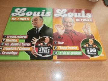 2 x 3 dvd boxen van Louis De Funès  beschikbaar voor biedingen