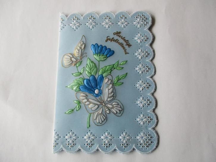 nr 42 pergamano felicitatie kaart, Hobby en Vrije tijd, Kaarten | Zelfgemaakt, Nieuw, Overige thema's, Ophalen of Verzenden