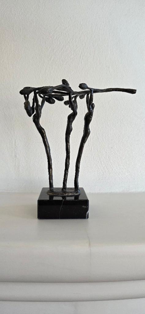 Prachtig Bronzen Beeld marmer voet Corry Ammerlaan h.14 cm., Antiek en Kunst, Kunst | Beelden en Houtsnijwerken, Ophalen of Verzenden