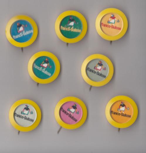 Franco Suisse Kaas speldjes jaren 60, Verzamelen, Speldjes, Pins en Buttons, Gebruikt, Speldje of Pin, Overige onderwerpen, Ophalen of Verzenden