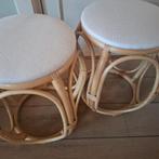 Vntage rotan krukjes, bamboe kruk, ronde poef, twee stuks, Ophalen