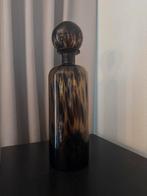 Bruine Glazen Fles / Vaas, Overige kleuren, Ophalen of Verzenden, Minder dan 50 cm, Glas