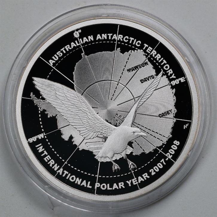 Australië 5 Dollar 2008, Polar Year, zilver Proof, zeldzaam, Postzegels en Munten, Munten | Oceanië, Losse munt, Zilver, Ophalen of Verzenden