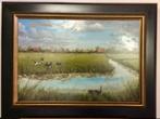 Rob groenhuizen, dorpsgezicht, Antiek en Kunst, Kunst | Schilderijen | Klassiek, Ophalen of Verzenden