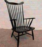 Fauteuil mooie zwarte spijlen fauteuil Pastoe jaren 60., Ophalen of Verzenden
