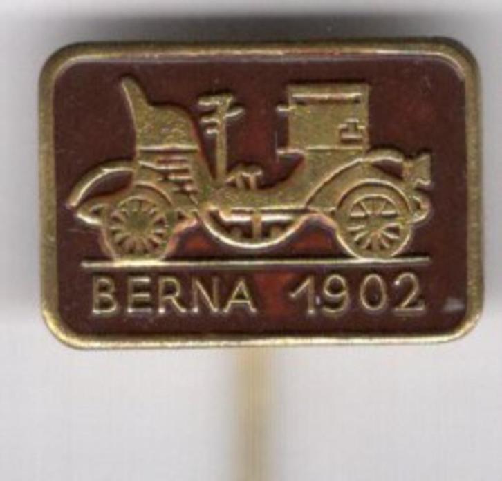 BERNA 1902 bruin op koper oldtimer auto speldje ( A_154 ), Verzamelen, Speldjes, Pins en Buttons, Zo goed als nieuw, Speldje of Pin
