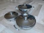 Serveerschalen set rvs Alfra Alessi Italy, Ophalen, Gebruikt, Rvs, Pannenset