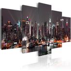 824 New York Skyline 5 Luik Canvas Schilderij 200x100 Nieuw, Nieuw, 125 cm of meer, Ophalen of Verzenden, Schilderij