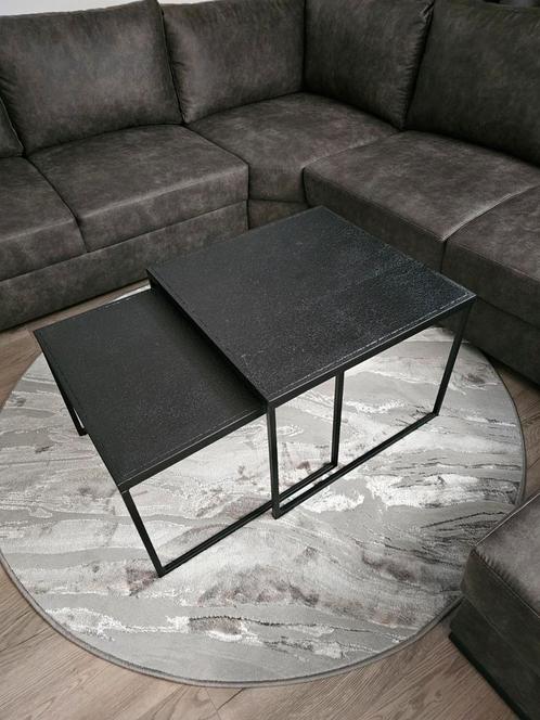Nest Salontafel Set - Zwart Metaal, Huis en Inrichting, Tafels | Salontafels, Zo goed als nieuw, Minder dan 50 cm, 50 tot 100 cm