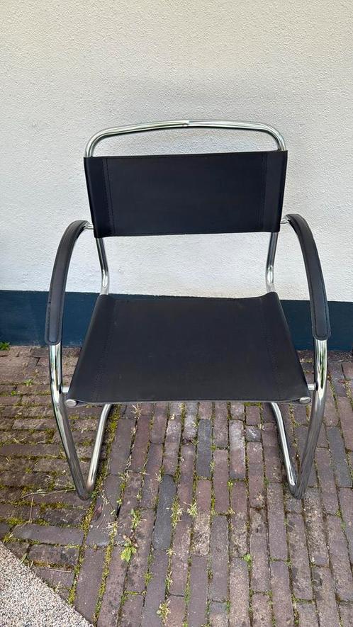 Slede stoel, vintage, Mart Stam stijl, Huis en Inrichting, Stoelen, Gebruikt, Eén, Zwart, Ophalen