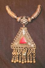 Fraaie Kuchi Afghaanse hanger met beugel + rode steen, Sieraden, Tassen en Uiterlijk, Verzenden, Zilver, Zilver, Met hanger