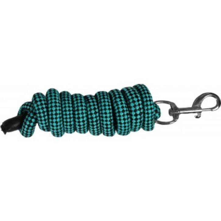 Halstertouw Horka met leer champagne, blauw, groen en roze, Dieren en Toebehoren, Paarden en Pony's | Hoofdstellen en Tuigage