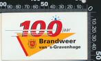 Sticker: Brandweer s-Gravenhage - 100 Jaar, Verzamelen, Stickers, Overige typen, Ophalen of Verzenden, Zo goed als nieuw