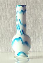 VINTAGE MURANO GLAS wit-blauwe vaas van CARLO MORETTI, Ophalen of Verzenden