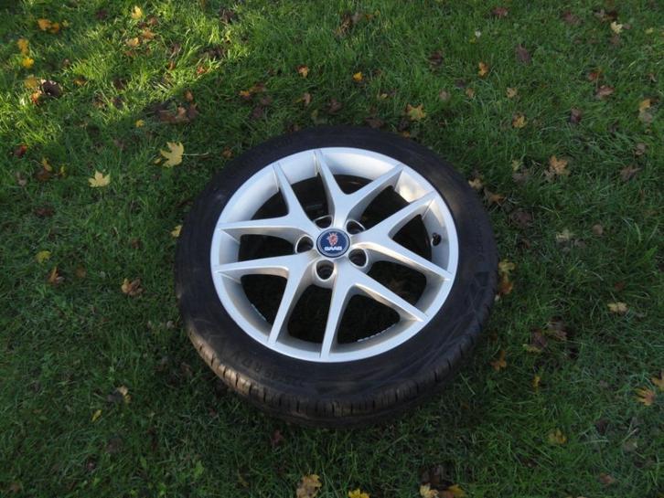 Saab 9-3,9-5 alu Saab  Aero velgen met zomerbanden 17 inch, Auto-onderdelen, Banden en Velgen, Banden en Velgen, Zomerbanden, 17 inch