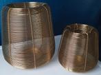 Set Windlichten goudkleur van light en living, Ophalen of Verzenden, Zo goed als nieuw, Overige materialen, Minder dan 25 cm