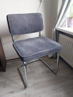 4 grijze eetkamerstoelen, Huis en Inrichting, Stoelen, Ophalen, Gebruikt, Metaal, Vier