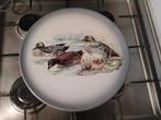 Vintage Schaal met Vogelmotief, Porselein of Keramiek, Schaal, Rond, Ophalen of Verzenden
