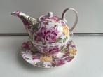 Bloemen Thee set  Bon China, Huis en Inrichting, Keuken | Servies, Ophalen of Verzenden, Zo goed als nieuw, Overige stijlen, Kop(pen) en/of Schotel(s)