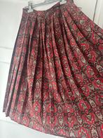 Bijzondere vintage rood bruine paisley plooi midi rok S 36, Bruin, Ophalen of Verzenden, Zo goed als nieuw, Maat 36 (S)