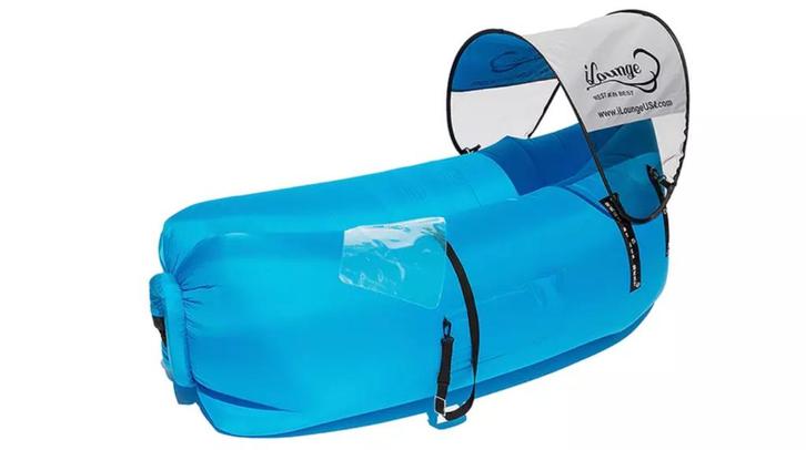 iLounge USA - opblaasbare bed blauw, Caravans en Kamperen, Luchtbedden, Nieuw, 1-persoons, Ophalen of Verzenden
