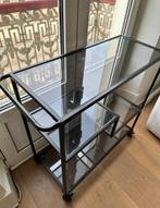 Spoedig ophalen Trolley  keuken glas dressoir tafel zwart, Ophalen, Gebruikt, 50 tot 100 cm, Glas