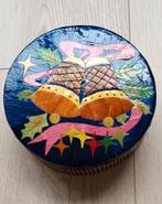 Vintage retro ronde doos, kadotip, Ophalen of Verzenden, Zo goed als nieuw, Rond, Mand