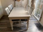 Een mooie witewash eethoek tafel, Huis en Inrichting, Tafels | Eettafels, 150 tot 200 cm, Grenenhout, Gebruikt, Landelijk