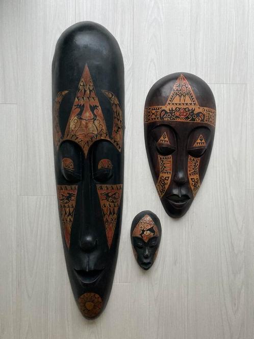 Maskers 3x, Antiek en Kunst, Kunst | Niet-Westerse kunst, Ophalen of Verzenden