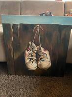 Olieverfschilderij Allstars schoenen 50x50cm, Ophalen of Verzenden