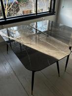 4x Eettafel Paris Zwart 180cm Marmer-look (gebruikt), Huis en Inrichting, Tafels | Eettafels, Ophalen, Overige materialen, Gebruikt
