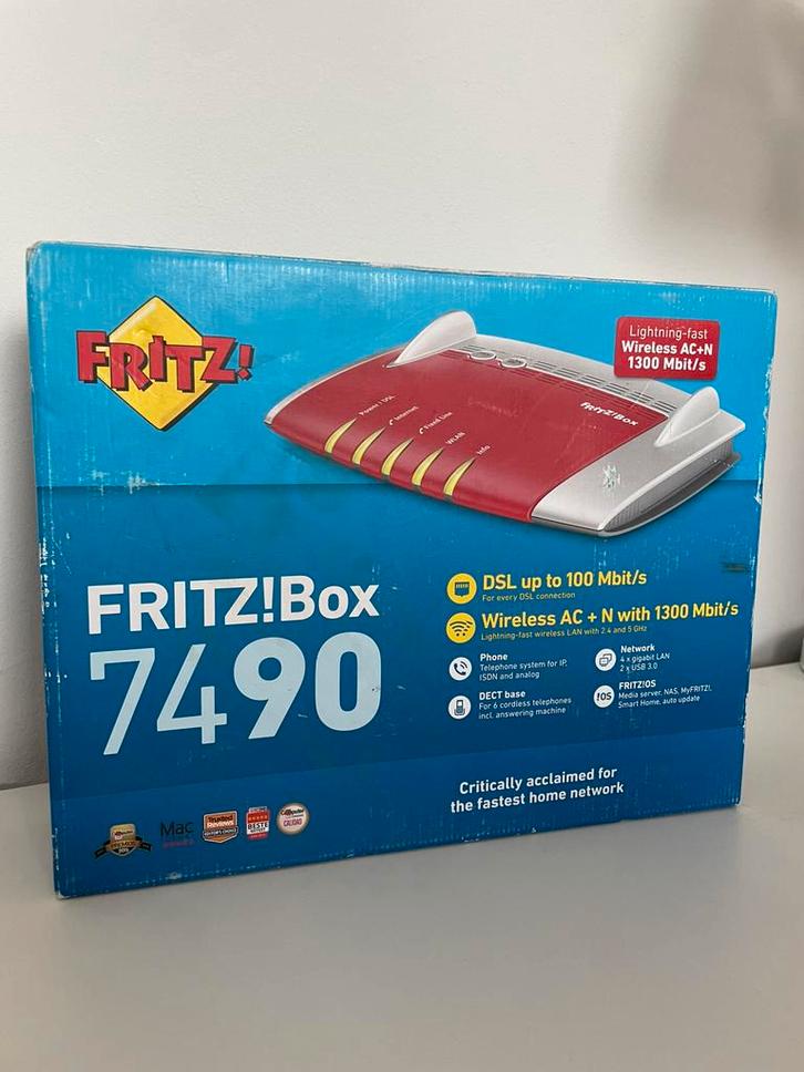 FritzBox 7490 NIEUW, Computers en Software, Routers en Modems, Nieuw, Router, Ophalen of Verzenden