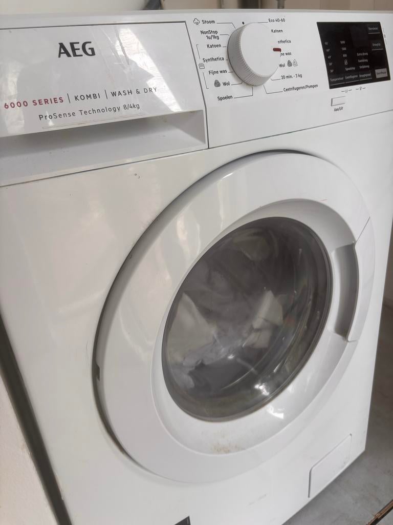 AEG 6000 Series Kombi Wasmachine/Droger 8/4kg ProSense, 8 tot 10 kg, Ophalen of Verzenden, Gebruikt, 85 tot 90 cm